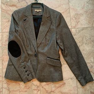 Grey RW&Co blazer with black elbow pads